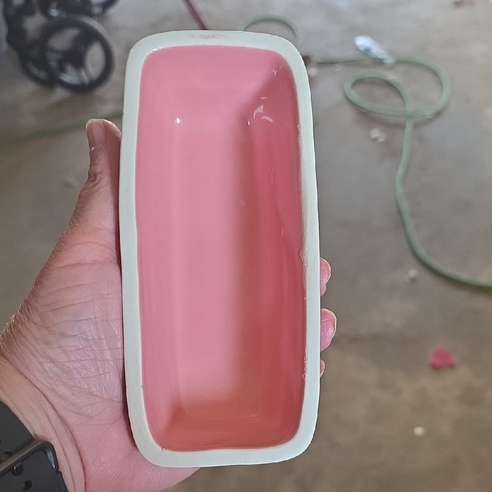 Fiestaware Pink Ceramic Butter Dish with Lid - Picture 3 of 11